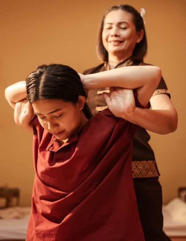 guided yoga stretches with thai traditional massage - Top Thai Massage Houston